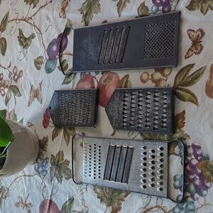 Set of 4 Vintage Shredders Rustic Decor